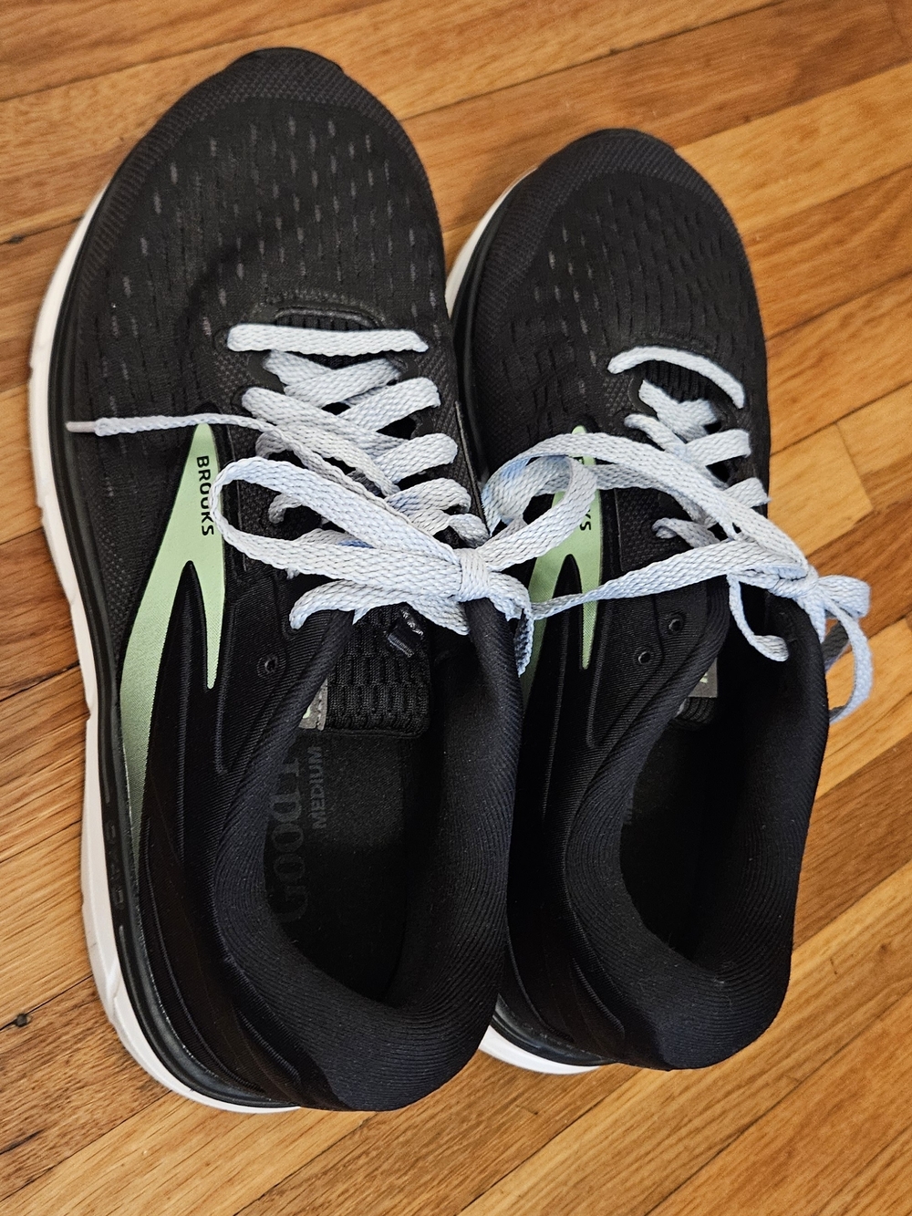 Brooks Women's Black Running Shoes with Light Green Accents